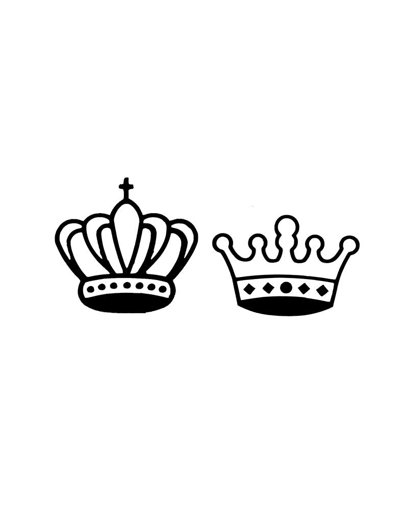 Queen King Crown Tattoo Stickers Temporary Tattoos Couple Tattoo